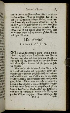 LIX. Kapitel. Camera obscura.