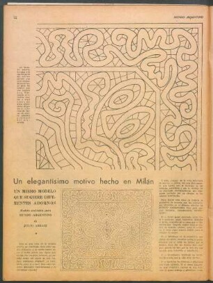 Un eleganísimo motivo hecho en Milán [Dibujos] : Un mismo modelo que sugiere diferentes adornos
