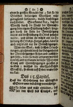 Das 15. Capitel. Daß die Erfahrung der Gütigkeit Gottes uns mächtig vernichtige.
