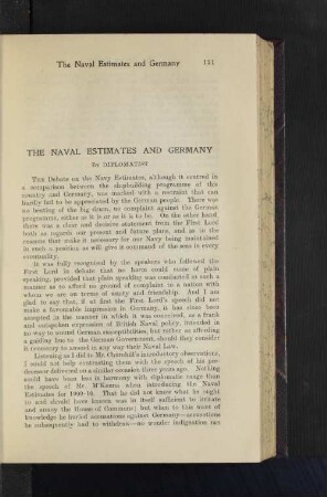 The Naval Estimates and Germany