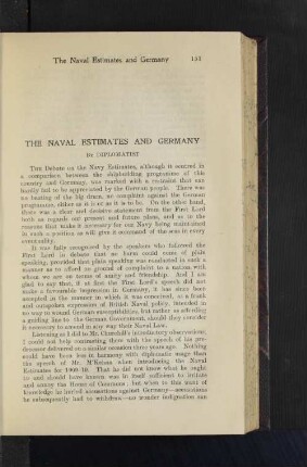 The Naval Estimates and Germany