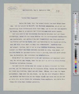 Brief an Paul Gangolf