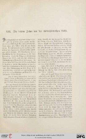 XIII. Die letzten Jahre vor der niederländischen Reise