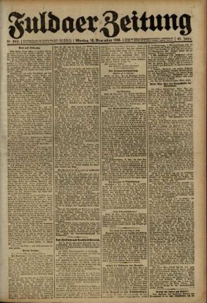 Ausgabe vom Montag, den 18. November 1918.