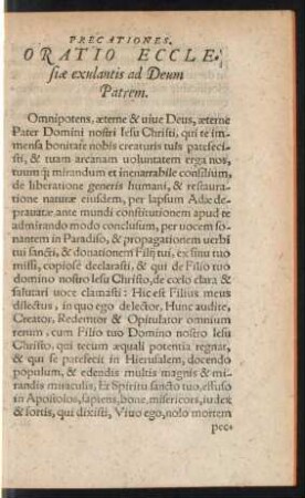 Oratio Ecclesiae exulantis ad Deum Patrem.