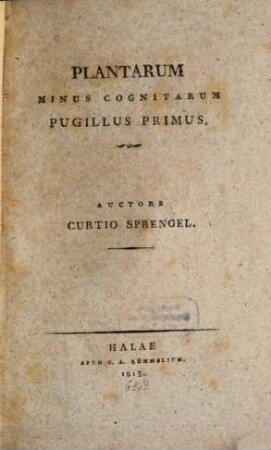 Plantarum minus cognitarum pugillus, 1