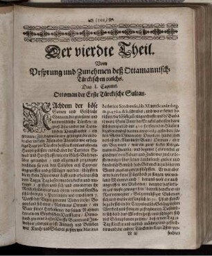 Der vierdte Theil. Vom Ursprung und Zunehmen deß Ottomannisch-Türckischen Reichs
