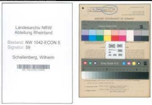 Entnazifizierung Wilhelm Schallenberg , geb. 05.08.1906 (Einzelhandelskaufmann)