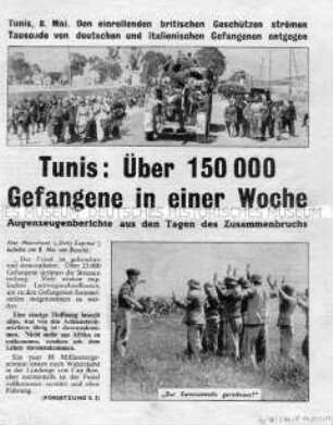 Abwurf-Flugblatt der Alliierten zur Kriegslage in Nordafrika