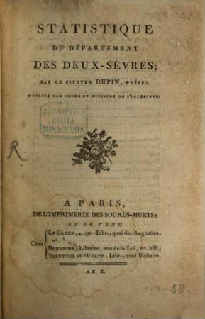 Statistique du Département des Deux-Sèvres
