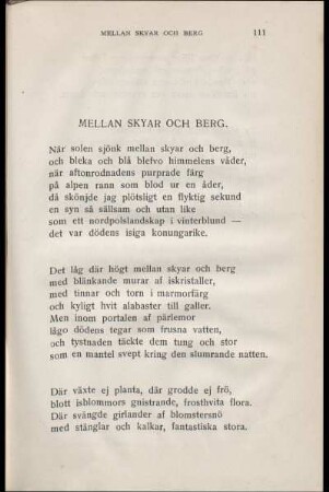 Mellan Skyar Och Berg.