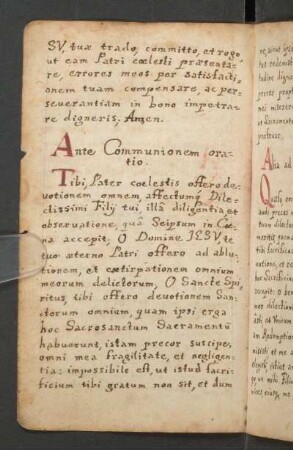 Ante communionem oratio.