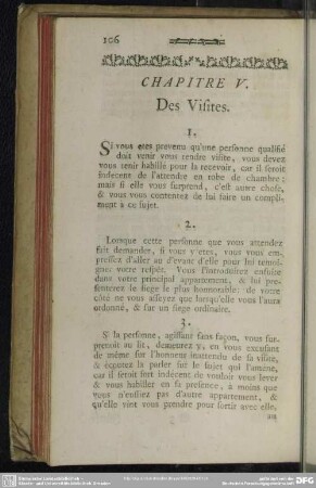 Chapitre V. Des Visites