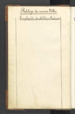 Encyclopädie des philolog. Studiums