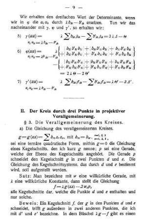 § 3. Die Verallgemeinerung des Kreises.