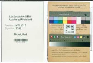 Entnazifizierung Karl Nickel , geb. 14.08.1897 (Berufsschullehrer)