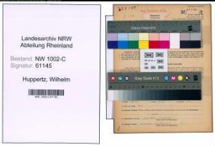 Entnazifizierung Wilhelm Huppertz, geb. 17.10.1885 (Kaufmann)