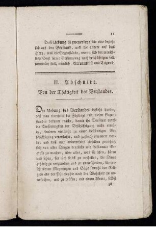 II. Abschnitt. Von der Thätigkeit des Verstandes.