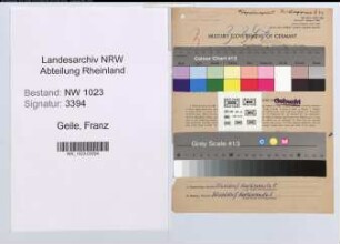 Entnazifizierung Franz Geile , geb. 29.08.1894 (Telegrafenassistent)