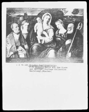 Maria mit dem Kinde und vier Heiligen