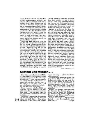 Gestern und morgen...