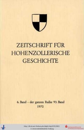 6(93): Zeitschrift für Hohenzollerische Geschichte