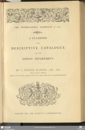 A Classified And Descriptive Catalogue Of The Indian Department