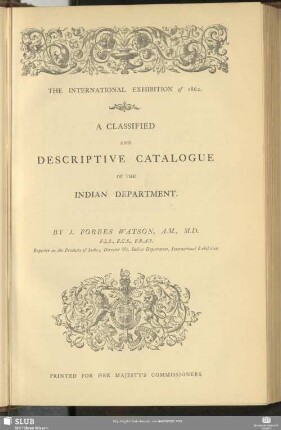 A Classified And Descriptive Catalogue Of The Indian Department