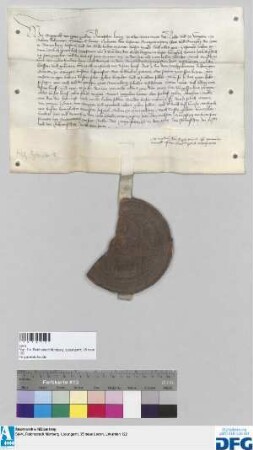 König Sigismund gebietet der Stadt Nürnberg, seinem Rat und Hofmeister dem Grafen Ludwig zu Otingen, die jährliche Reichssteuer für das Jahr 1423 auszuhändigen.