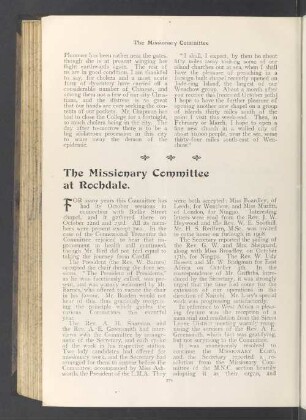 The missionary committee at rochdale