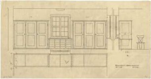 Döllgast, Hans; Traunreut (Bayern); Kath. Pfarrkirche "Zum Heiligsten Erlöser" - Obere Sakristei (Wandabwicklung; Grundriss)