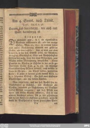 Am 4. Sonnt. nach Trinit. Text. Luc. 6. v. 36.