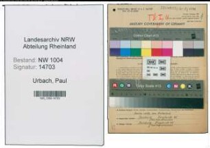 Entnazifizierung Paul Urbach , geb. 07.12.1899 (Zeichner)