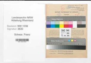 Entnazifizierung Franz Schwar , geb. 09.03.1889 (Bankbeamter)