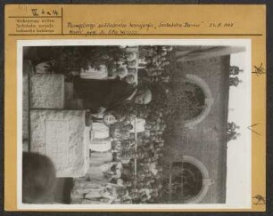 Festakt zur Grundsteinlegung für das Haus der Sorben, am 24.08.1947 in Bautzen. : Swjatočnosć połoženja zakłada Serbskemu domej, dnja 24.08.1947 w Budyšinje. Rěči Ota Wićaz.