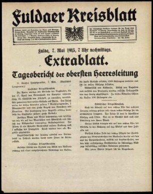 Ausgabe vom Freitag, den 07. Mai 1915.