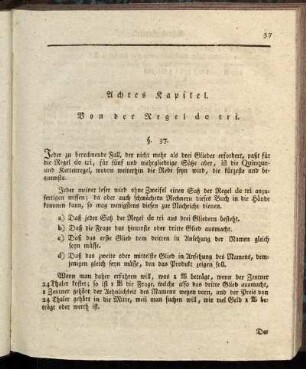 Achtes Kapitel. Von der Regel de tri.