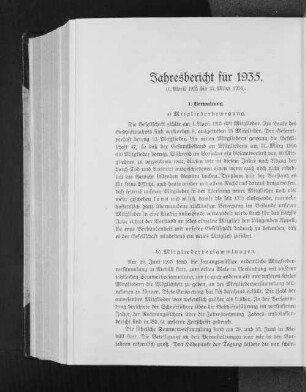 Jahresbericht für 1935. : (1. April 1935 bis 31. März 1936).