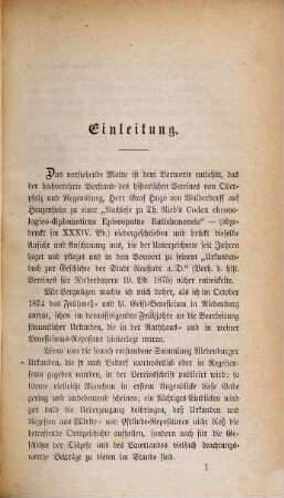 Urkunden und Regesten aus dem Markte Riedenburg an der Altmühl