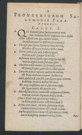 Proverbiorum Salomonis Paraphrasis.