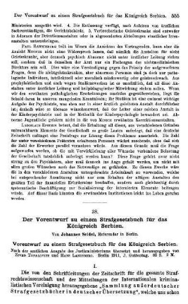 555-566, Der Vorentwurf zu einem Strafgesetzbuch für das Königreich Serbien