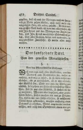 Der funfzehnte Titel. Von den gewissen Moralschlüssen. - Der sechszehnte Titel. Von den zusammengezogenen Schlußreden...