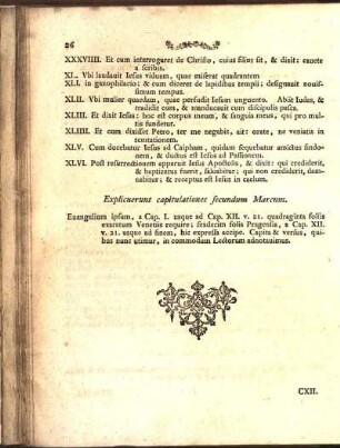Explicuerunt capitulationes secundum Marcum.