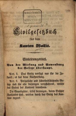 Civilgesetzbuch für den Kanton Wallis