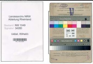 Entnazifizierung Wilhelm Uebel , geb. 02.02.1901 (Schlosser)