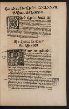 Vorrede auff die Epistel S. Pauli: An Philemon.