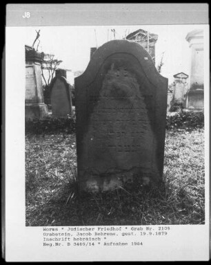 Grabstein des Jacob Behrens (gestorben 1879.09.19)