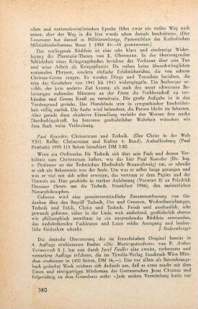 380-381 [Rezension] Vermeersch, Arthur, Die Muttergottesfeste