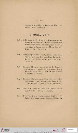Bronzes d'Art (Nr. 306 - 327)