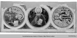 Die Fresken der ehemaligen Cappella del Campanile : Bogenlaibung: Christus mit den Heiligen Katharina von Alexandrien und Laurentius